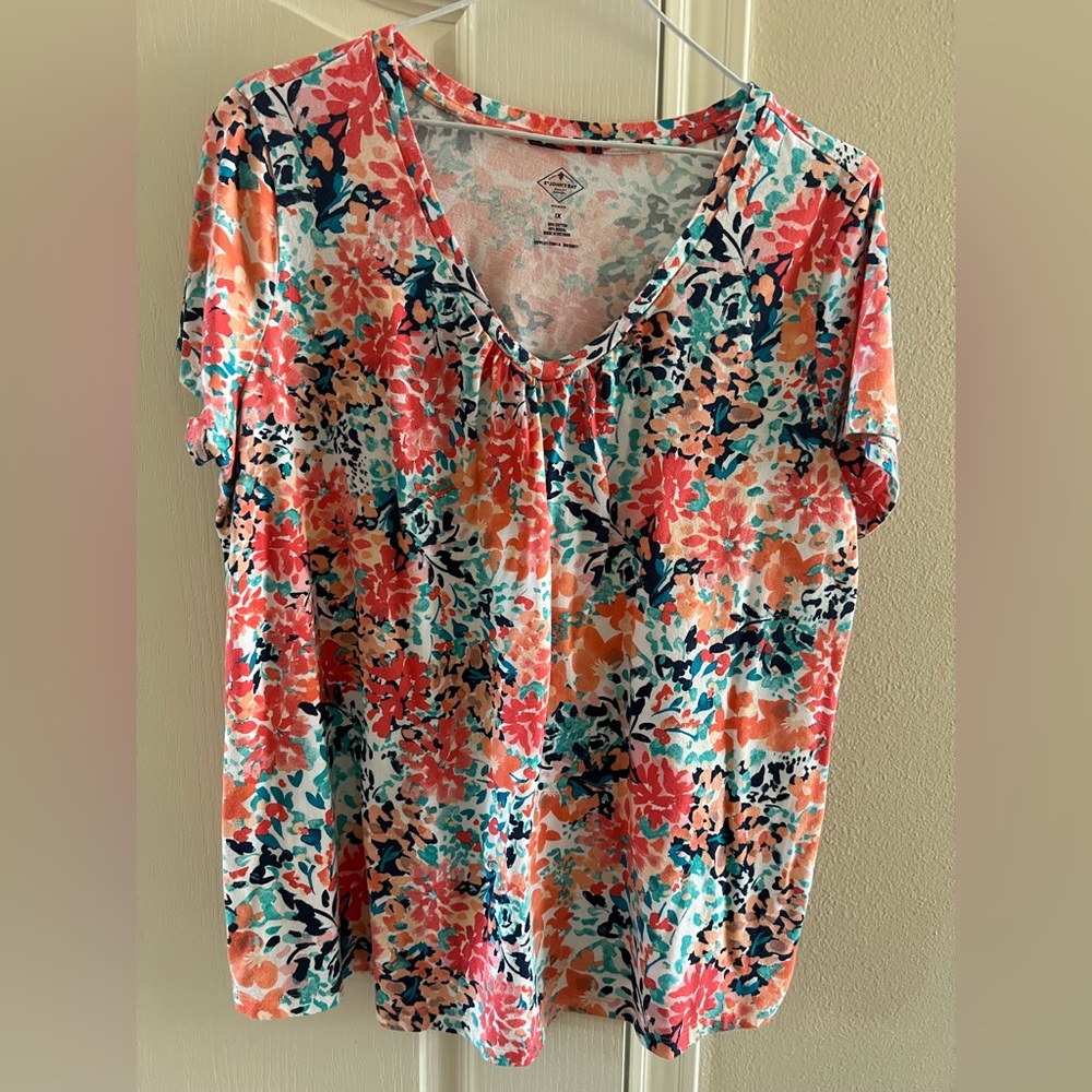 St. John's Bay Pink and Blue Blouse
